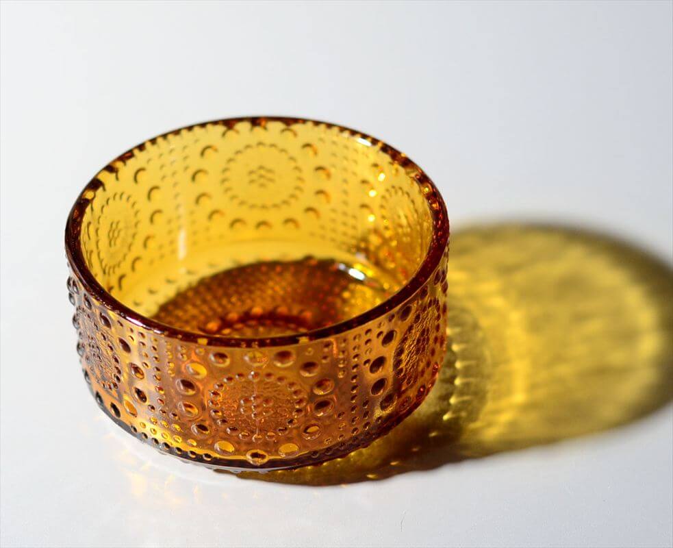 フィンランド製 Riihimaen Lasi Grapponia ミニボウル 9cm ブラウン ポット リーヒマエンラシ Nanny still グラッポニア 北欧