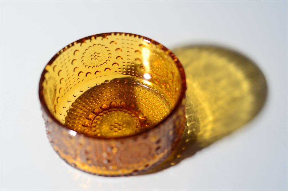 フィンランド製 Riihimaen Lasi Grapponia ミニボウル 9cm ブラウン ポット リーヒマエンラシ Nanny still グラッポニア 北欧