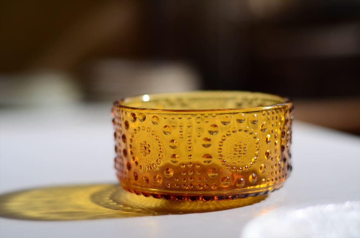 フィンランド製 Riihimaen Lasi Grapponia ミニボウル 9cm ブラウン ポット リーヒマエンラシ Nanny still グラッポニア 北欧