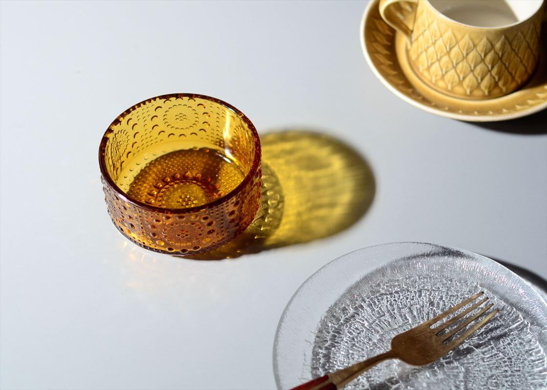 フィンランド製 Riihimaen Lasi Grapponia ミニボウル 9cm ブラウン ポット リーヒマエンラシ Nanny still グラッポニア 北欧