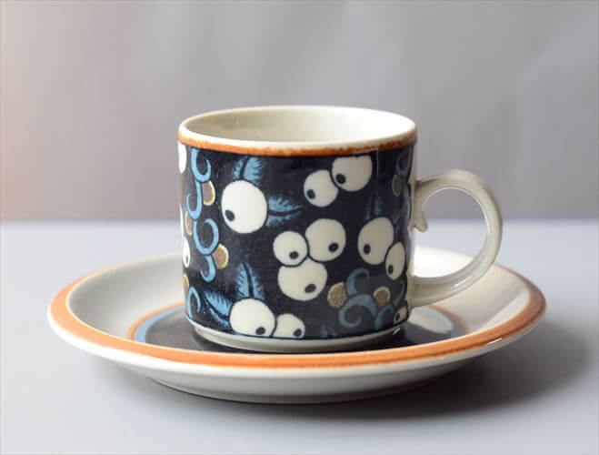 ARABIA アラビア Taika カップ&ソーサー 6cm高 タイカ 北欧食器 フィンランド ヴィンテージ アンティーク_250218