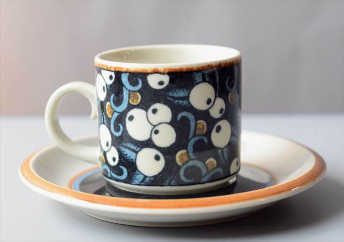 ARABIA アラビア Taika カップ&ソーサー 6cm高 タイカ 北欧食器 フィンランド ヴィンテージ アンティーク_250218