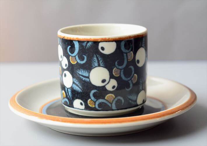 ARABIA アラビア Taika カップ&ソーサー 6cm高 タイカ 北欧食器 フィンランド ヴィンテージ アンティーク_250218