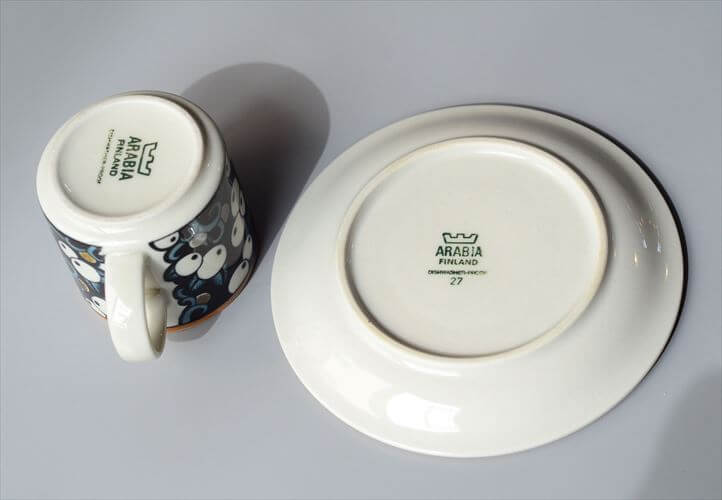 ARABIA アラビア Taika カップ&ソーサー 6cm高 タイカ 北欧食器 フィンランド ヴィンテージ アンティーク_250218