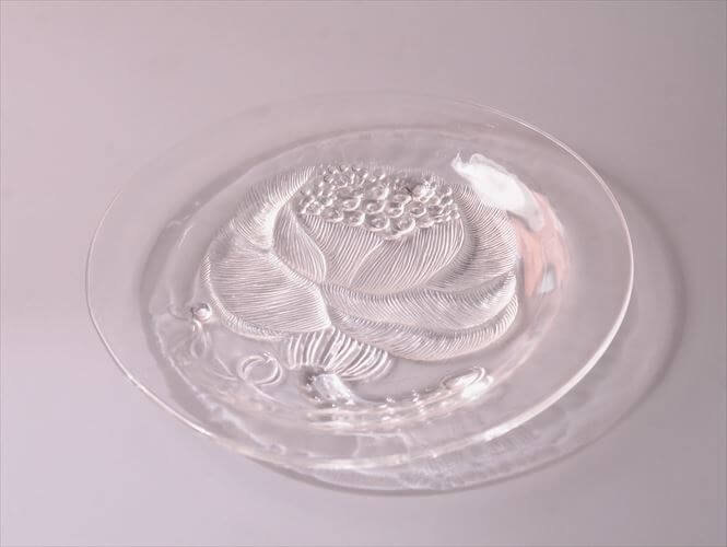 フィンランド製 Nuutajarvi ARABIA Pioni 21cm ガラスプレート ヌータヤルヴィ アラビア ピオニ Oiva Toikka オイヴァトイッカ ヴィンテージ_260304