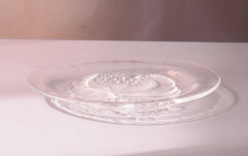 フィンランド製 Nuutajarvi ARABIA Pioni 21cm ガラスプレート ヌータヤルヴィ アラビア ピオニ Oiva Toikka オイヴァトイッカ ヴィンテージ_260304