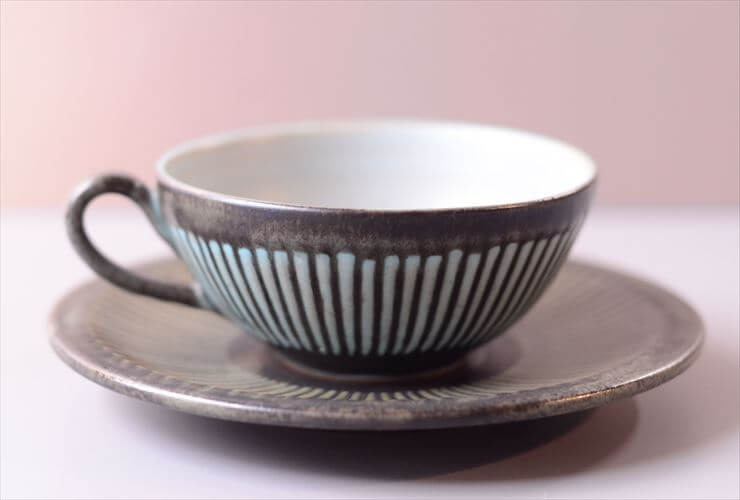 デンマーク製 LOVEMOSE カップ&ソーサー ロウエモーズ Grasten 北欧 陶器 アンティーク ヴィンテージ_260304