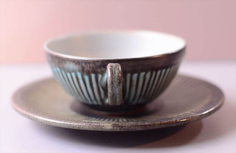 デンマーク製 LOVEMOSE カップ&ソーサー ロウエモーズ Grasten 北欧 陶器 アンティーク ヴィンテージ_260304