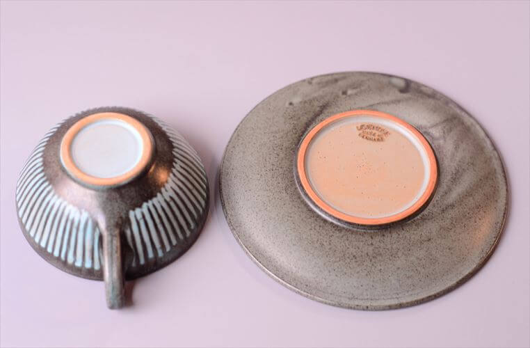 デンマーク製 LOVEMOSE カップ&ソーサー ロウエモーズ Grasten 北欧 陶器 アンティーク ヴィンテージ_260304