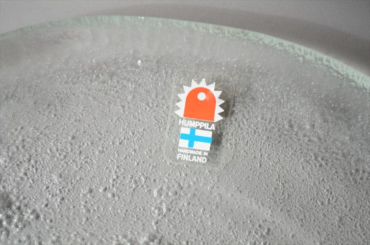 ラベル付! フィンランド製 Humppila 1980年 10周年記念 ガラスプレート 25cm お皿 フンピラ アニバーサリープレート 北欧 ヴィンテージ_260309