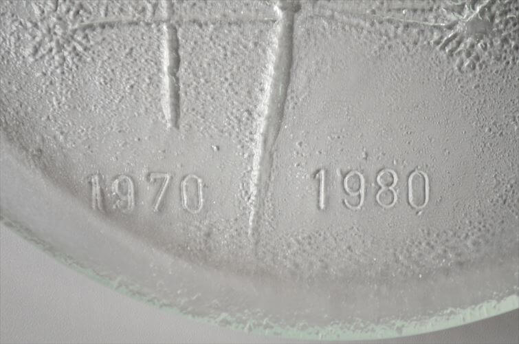 ラベル付! フィンランド製 Humppila 1980年 10周年記念 ガラスプレート 25cm お皿 フンピラ アニバーサリープレート 北欧 ヴィンテージ_260309