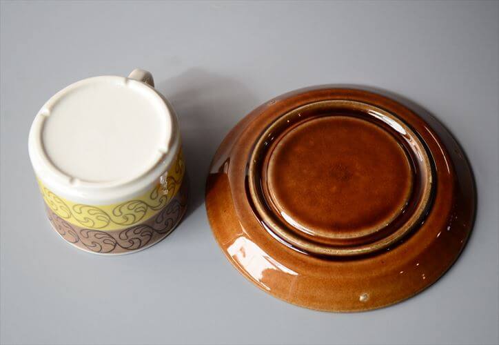 1970年代 スウェーデン製 Gefle EK カップ＆ソーサー ゲフレ エーク Upsara Ekeby 北欧食器 磁器 陶器 アンティーク_260312