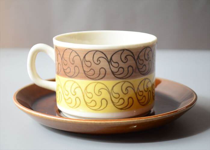 1970年代 スウェーデン製 Gefle EK カップ＆ソーサー ゲフレ エーク Upsara Ekeby 北欧食器 磁器 陶器 アンティーク_260312