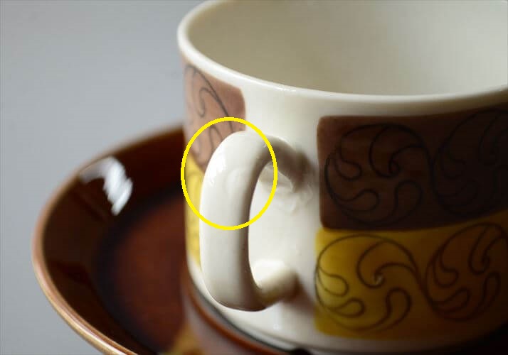 1970年代 スウェーデン製 Gefle EK カップ＆ソーサー ゲフレ エーク Upsara Ekeby 北欧食器 磁器 陶器 アンティーク_260312