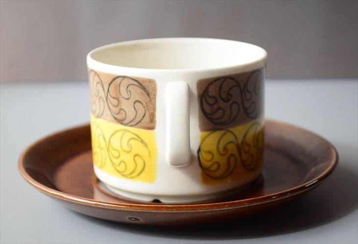 1970年代 スウェーデン製 Gefle EK カップ＆ソーサー ゲフレ エーク Upsara Ekeby 北欧食器 磁器 陶器 アンティーク_260312