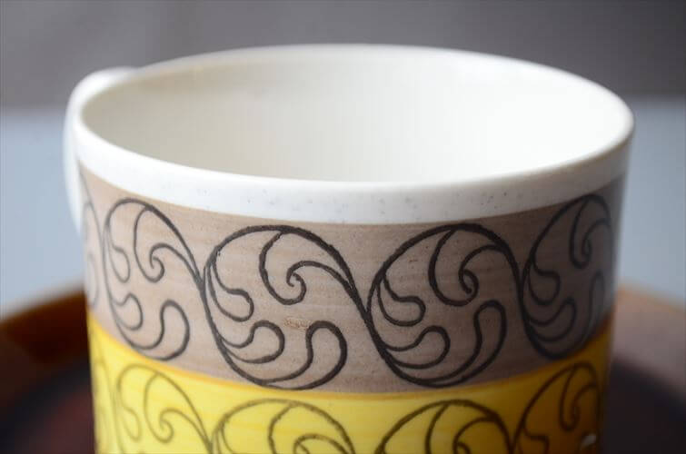 1970年代 スウェーデン製 Gefle EK カップ＆ソーサー ゲフレ エーク Upsara Ekeby 北欧食器 磁器 陶器 アンティーク_260312