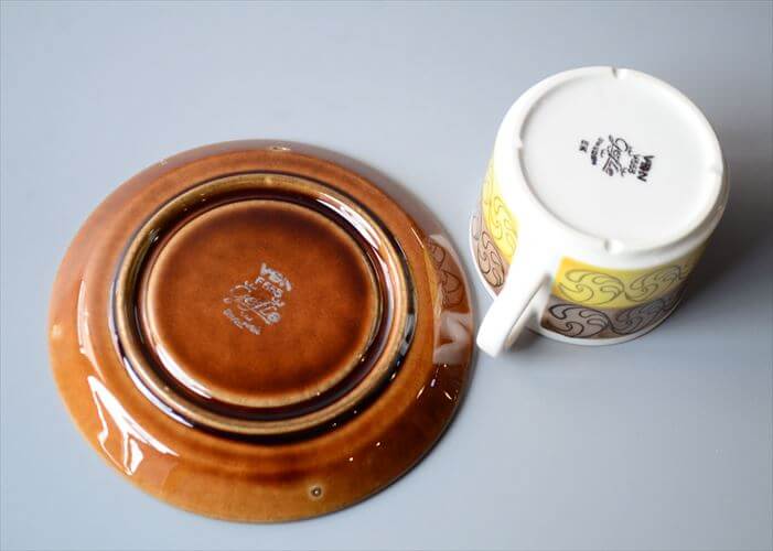 1970年代 スウェーデン製 Gefle EK カップ＆ソーサー ゲフレ エーク Upsara Ekeby 北欧食器 磁器 陶器 アンティーク_260312