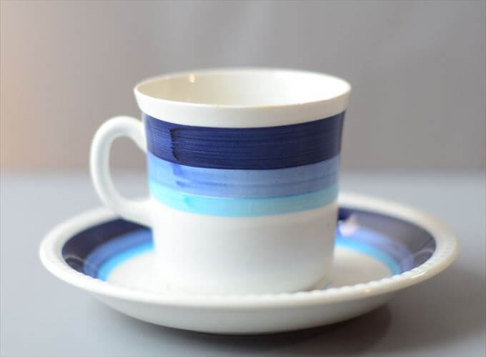 訳あり スウェーデン製 Upsala Ekeby Gefle LA MER カップ&ソーサー ゲフレ 北欧食器 磁器 陶器 アンティーク ヴィンテージ_260313