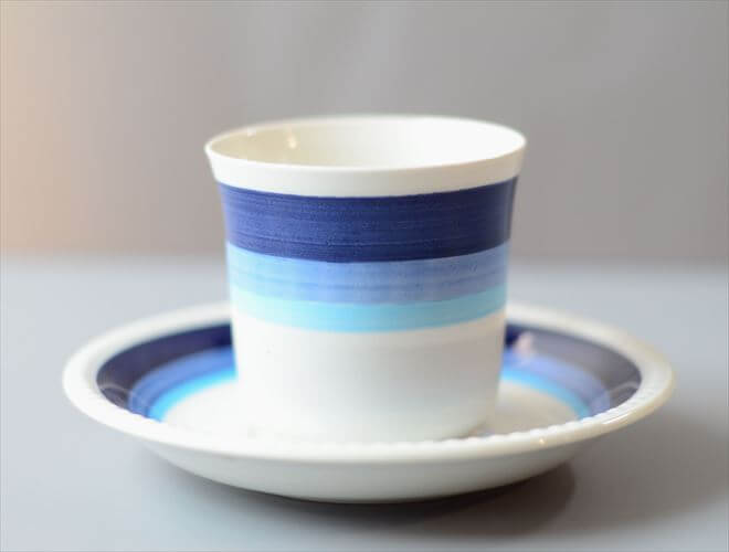 訳あり スウェーデン製 Upsala Ekeby Gefle LA MER カップ&ソーサー ゲフレ 北欧食器 磁器 陶器 アンティーク ヴィンテージ_260313