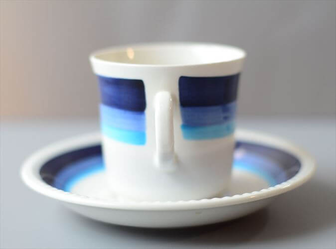 訳あり スウェーデン製 Upsala Ekeby Gefle LA MER カップ&ソーサー ゲフレ 北欧食器 磁器 陶器 アンティーク ヴィンテージ_260313