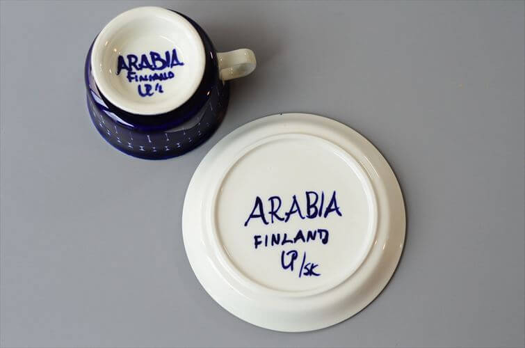 美品 ARABIA アラビア バレンシア カップ＆ソーサー Valencia デミタス フィンランド 北欧 ヴィンテージ アンティーク