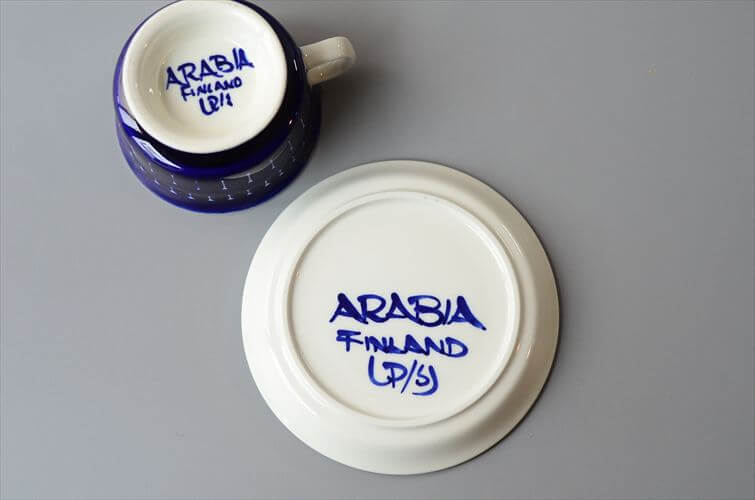 美品 ARABIA アラビア バレンシア カップ＆ソーサー Valencia デミタス フィンランド 北欧 ヴィンテージ アンティーク