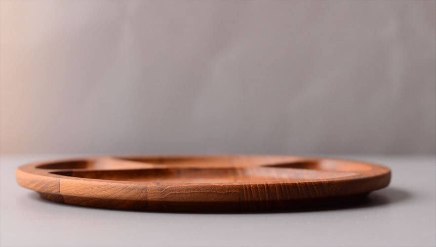 デンマーク製 Digsmed チークのセパレートプレート 22cm 無垢材 木製 トレー カフェプレート 北欧 ヴィンテージ