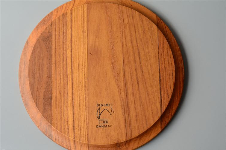 デンマーク製 Digsmed チークのセパレートプレート 22cm 無垢材 木製 トレー カフェプレート 北欧 ヴィンテージ