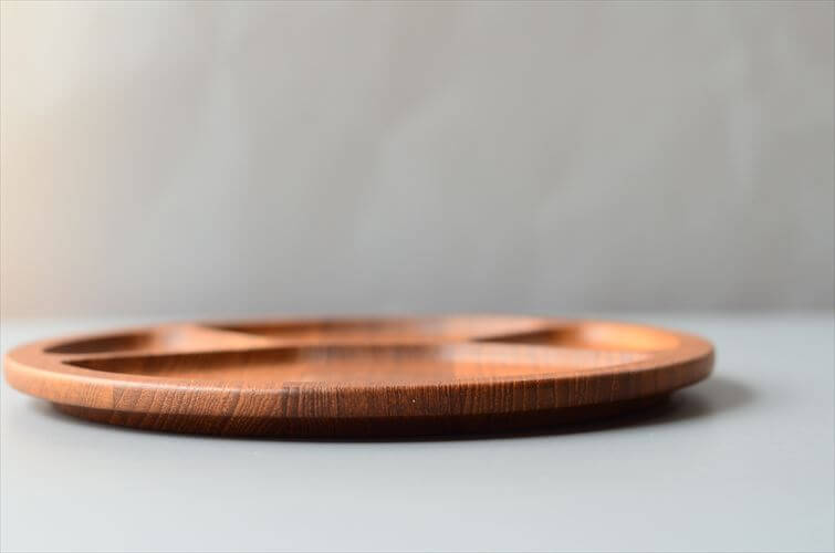 デンマーク製 Digsmed チークのセパレートプレート 22cm 無垢材 木製 トレー カフェプレート 北欧 ヴィンテージ