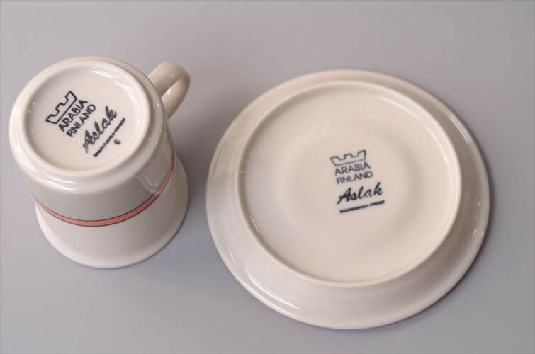 ARABIA アラビア aslak カップ&ソーサー 7.5cm高 アスラク 北欧食器 フィンランド ヴィンテージ アンティーク_260417
