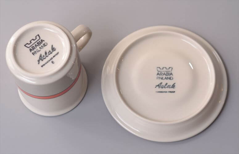 ARABIA アラビア aslak カップ&ソーサー 7.5cm高 アスラク 北欧食器 フィンランド ヴィンテージ アンティーク_260417