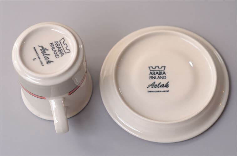 ARABIA アラビア aslak カップ&ソーサー 7.5cm高 アスラク 北欧食器 フィンランド ヴィンテージ アンティーク_260417
