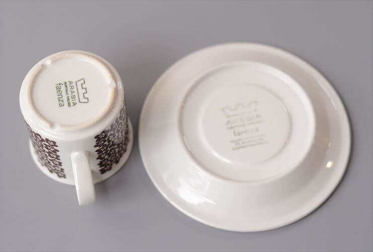ARABIA アラビア faenza ファエンツァ デミタス カップ&ソーサー 北欧 食器 フィンランド 陶器 ヴィンテージ アンティーク_260417