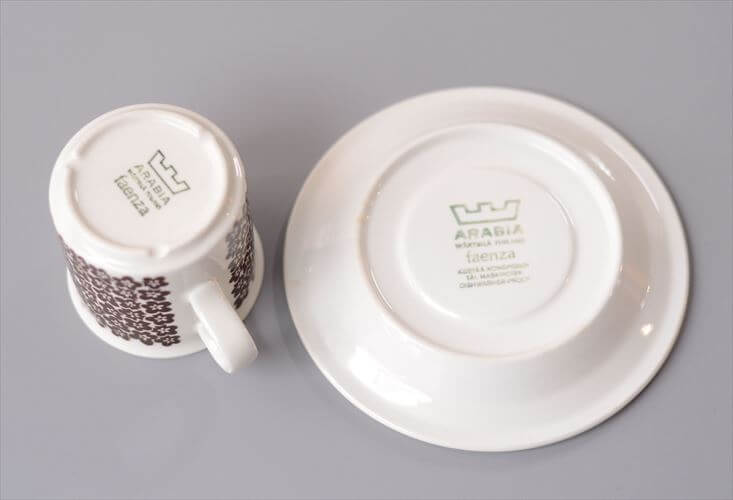 ARABIA アラビア faenza ファエンツァ デミタス カップ&ソーサー 北欧 食器 フィンランド 陶器 ヴィンテージ アンティーク_260417