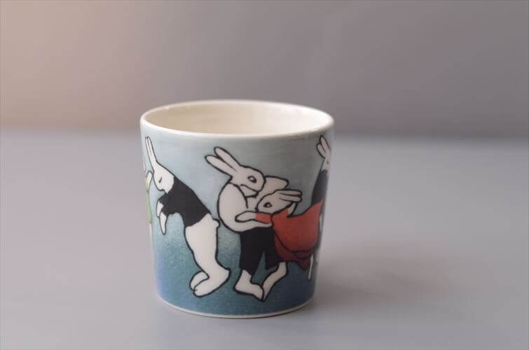 ARABIA Helja Liukko-Sundstrom Dancing Bunnies マグカップ アラビア ヘルヤ ダンスウサギ フィンランド 北欧 ヴィンテージ