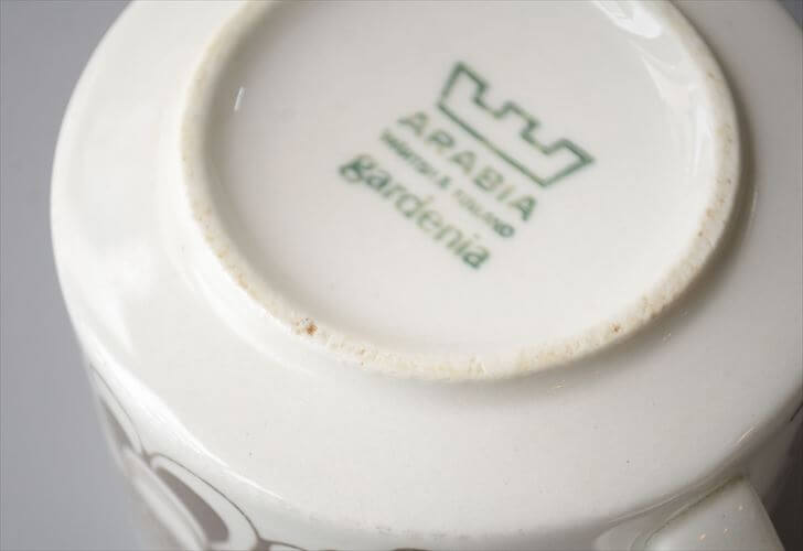 ARABIA アラビア Gardenia カップ&ソーサー ガーデニア Esteri Tomra 北欧食器 フィンランド ヴィンテージ アンティーク_260428