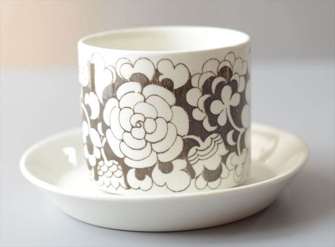 ARABIA アラビア Gardenia カップ&ソーサー ガーデニア Esteri Tomra 北欧食器 フィンランド ヴィンテージ アンティーク_260428