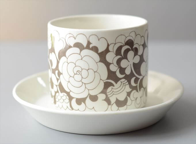 ARABIA アラビア Gardenia カップ&ソーサー ガーデニア Esteri Tomra 北欧食器 フィンランド ヴィンテージ アンティーク_260428