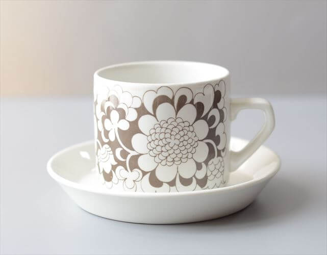 ARABIA アラビア Gardenia カップ&ソーサー ガーデニア Esteri Tomra 北欧食器 フィンランド ヴィンテージ アンティーク_260428