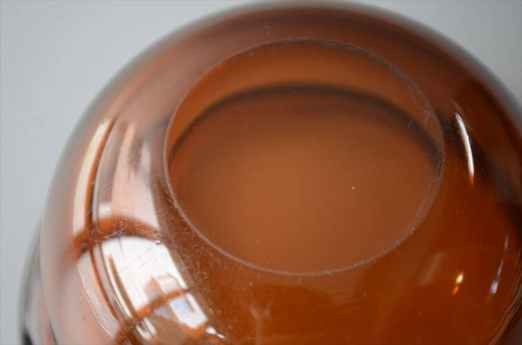 フィンランド製 Nuutajarvi Luna ガラスボウル ブラウン φ11cm ヌータヤルヴィ ルナ Kaj Franck 北欧 食器 ヴィンテージ_260428