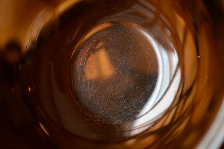 フィンランド製 Nuutajarvi Luna ガラスボウル ブラウン φ11cm ヌータヤルヴィ ルナ Kaj Franck 北欧 食器 ヴィンテージ_260428