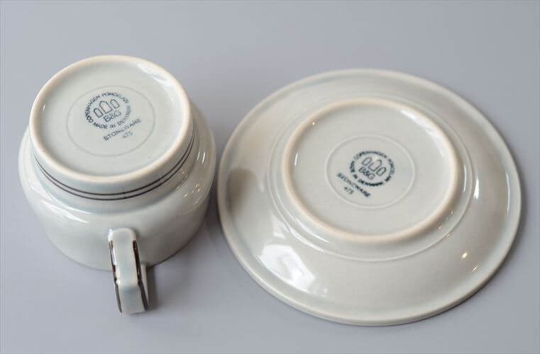 デンマーク製 クイストゴー columbia ティーカップ＆ソーサー コロンビア B&G Bing & Grondahl J.H.Quistgaard 北欧ヴィンテージ アンティーク_260514