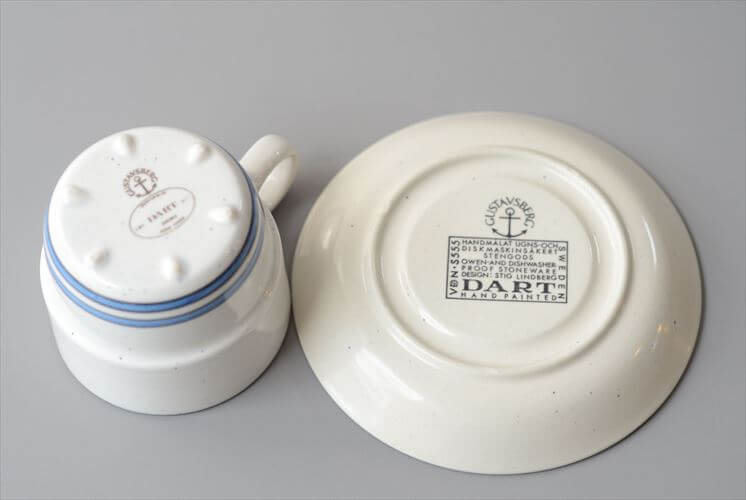 Gustavsberg グスタフスベリ DART カップ&ソーサー ダート Stig Lindberg スウェーデン 北欧 食器 磁器 アンティーク ヴィンテージ_260514