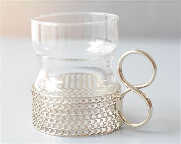 iittala イッタラ Tsaikka ツァイッカ グラスカップ クリア×シルバー ホルダー ガラス 北欧 ヴィンテージ_260522