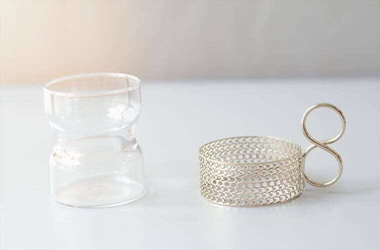 iittala イッタラ Tsaikka ツァイッカ グラスカップ クリア×シルバー ホルダー ガラス 北欧 ヴィンテージ_260522