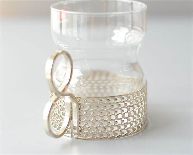 ラベル残! iittala イッタラ Tsaikka ツァイッカ グラスカップ クリア×シルバー ホルダー ガラス 北欧 ヴィンテージ_260522