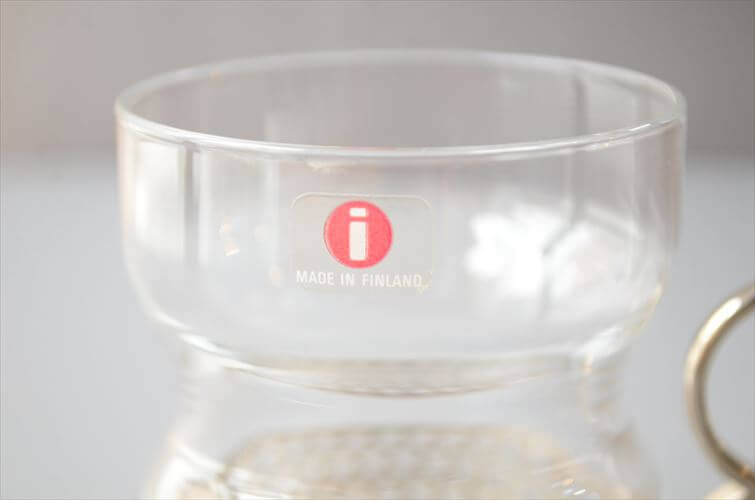 ラベル残! iittala イッタラ Tsaikka ツァイッカ グラスカップ クリア×シルバー ホルダー ガラス 北欧 ヴィンテージ_260522