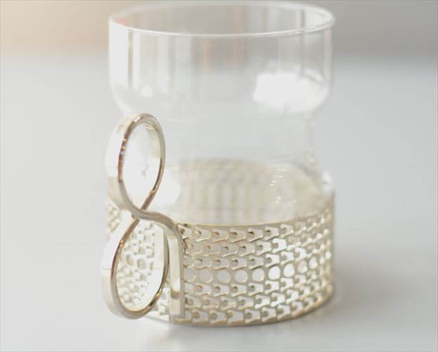 ラベル残! iittala イッタラ Tsaikka ツァイッカ グラスカップ クリア×シルバー ホルダー ガラス 北欧 ヴィンテージ_260522