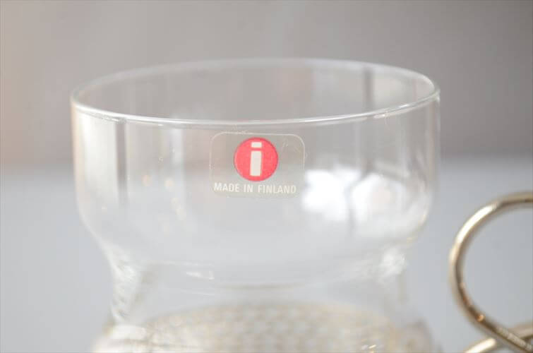 ラベル残! iittala イッタラ Tsaikka ツァイッカ グラスカップ クリア×シルバー ホルダー ガラス 北欧 ヴィンテージ_260522