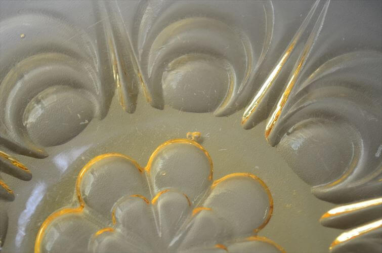 デンマークから 琥珀色のガラス皿 16.5cm アンバー プレート 北欧食器 ヴィンテージ アンティーク_260525
